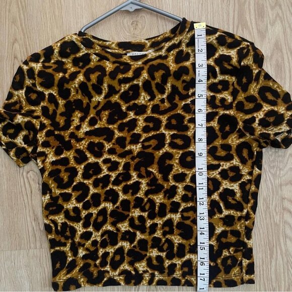 Zara Leopard Print Crop Top The Perfect Edgy Layering Piece 90s Grunge Y2K - Picture 8 of 9